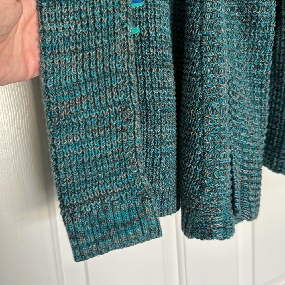 Turquoise/gray Knit Cardigan by Calvin Klein - Picture 3 of 4